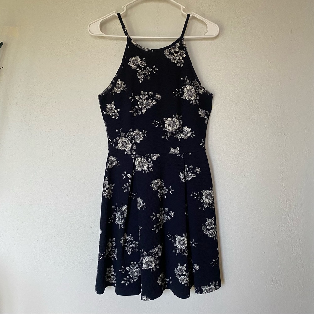 Navy blue flower dress